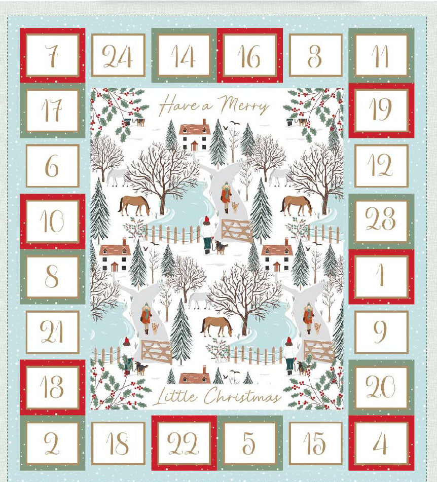 Christmas in the country advent calendar panel, re-usable advent calendar