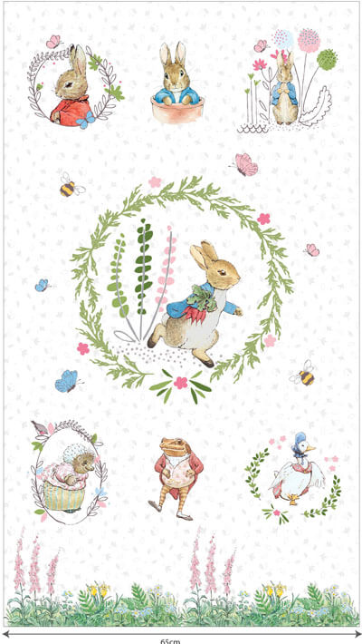 Peter Rabbit fabric panel, Beatrix Potter, Quilting fabric