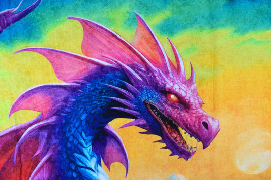 Dragon Song quilting panel, Cotton Dragon fabric - The Quilt Sanctuary