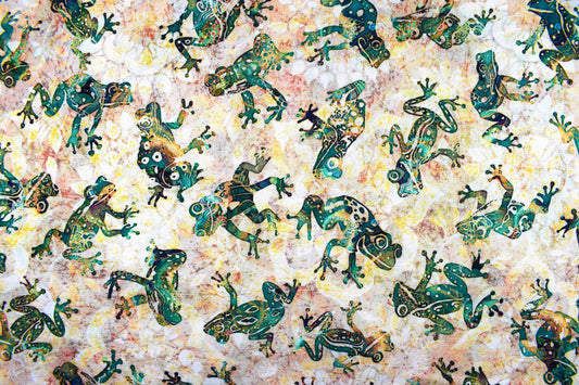 Frog fabric, Quilting fabric, cotton fabric - Price by the Half Metre - The Quilt Sanctuary