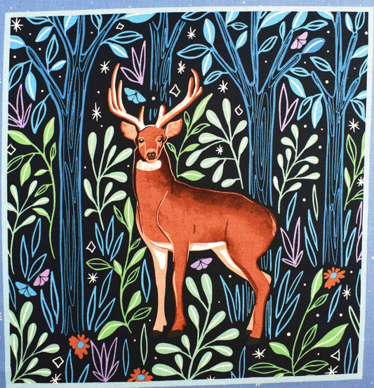 Woodland Magic fabric panel, Quilting panel,woodland creatures, quilting fabric - The Quilt Sanctuary