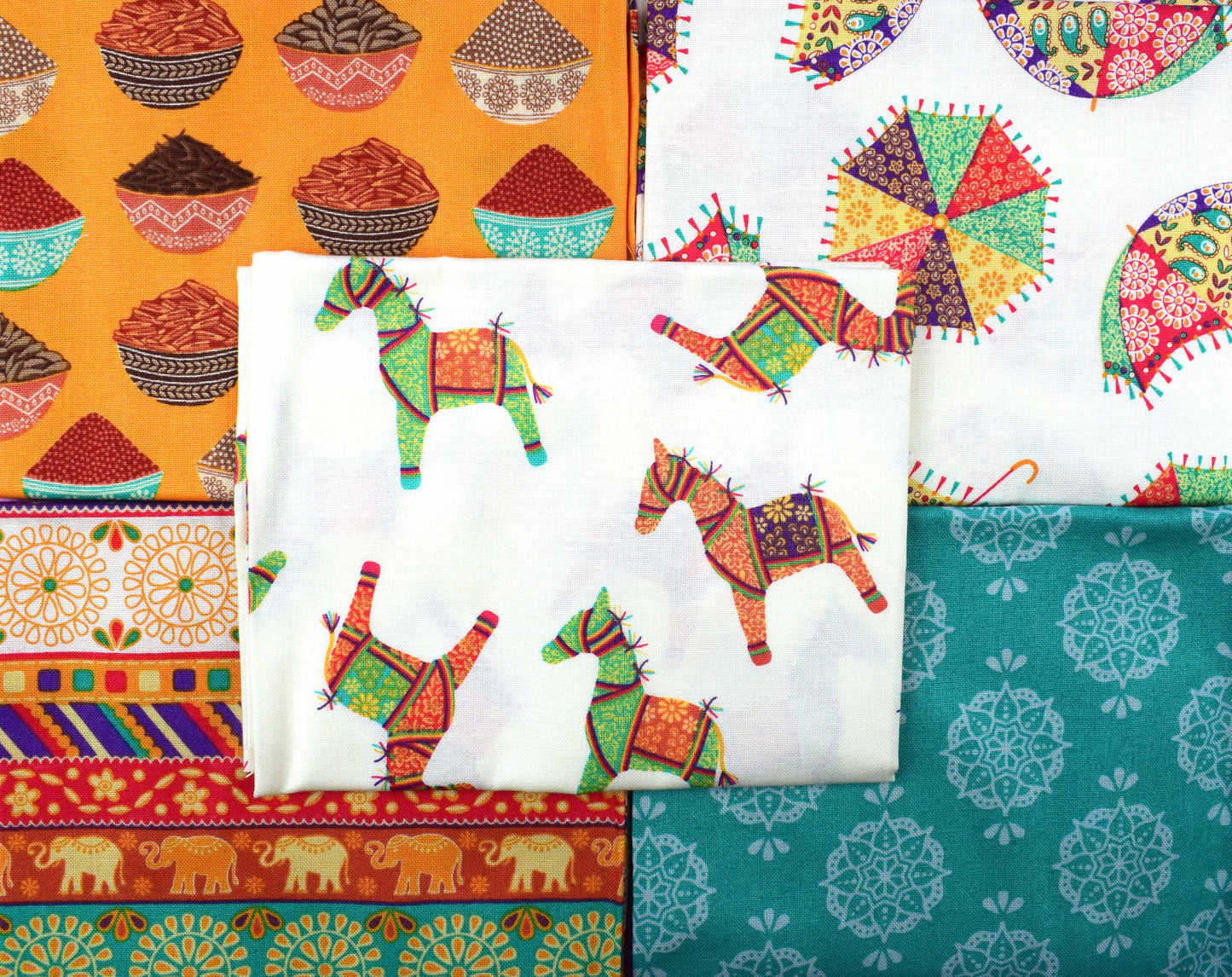 New Delhi fat Quarter Bundle, quilting fabric, cotton fabric, by Debbie Shore - The Quilt Sanctuary