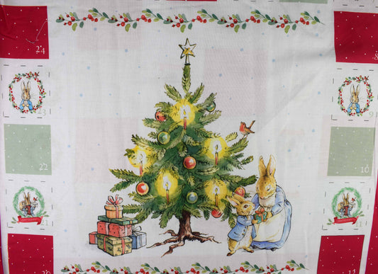 Peter Rabbit fabric advent calendar panel, re-usable advent calendar, joy of giving - The Quilt Sanctuary