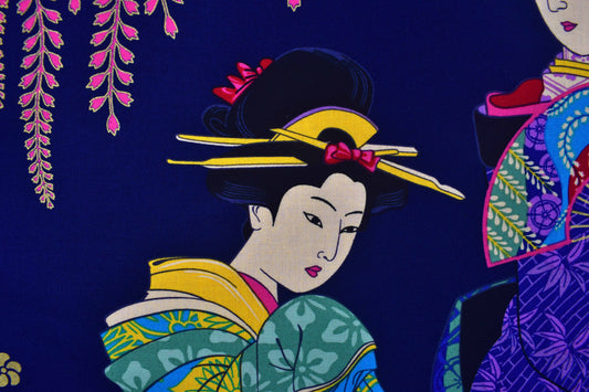 Geisha fabric panel, Japanese Quilting panel - The Quilt Sanctuary