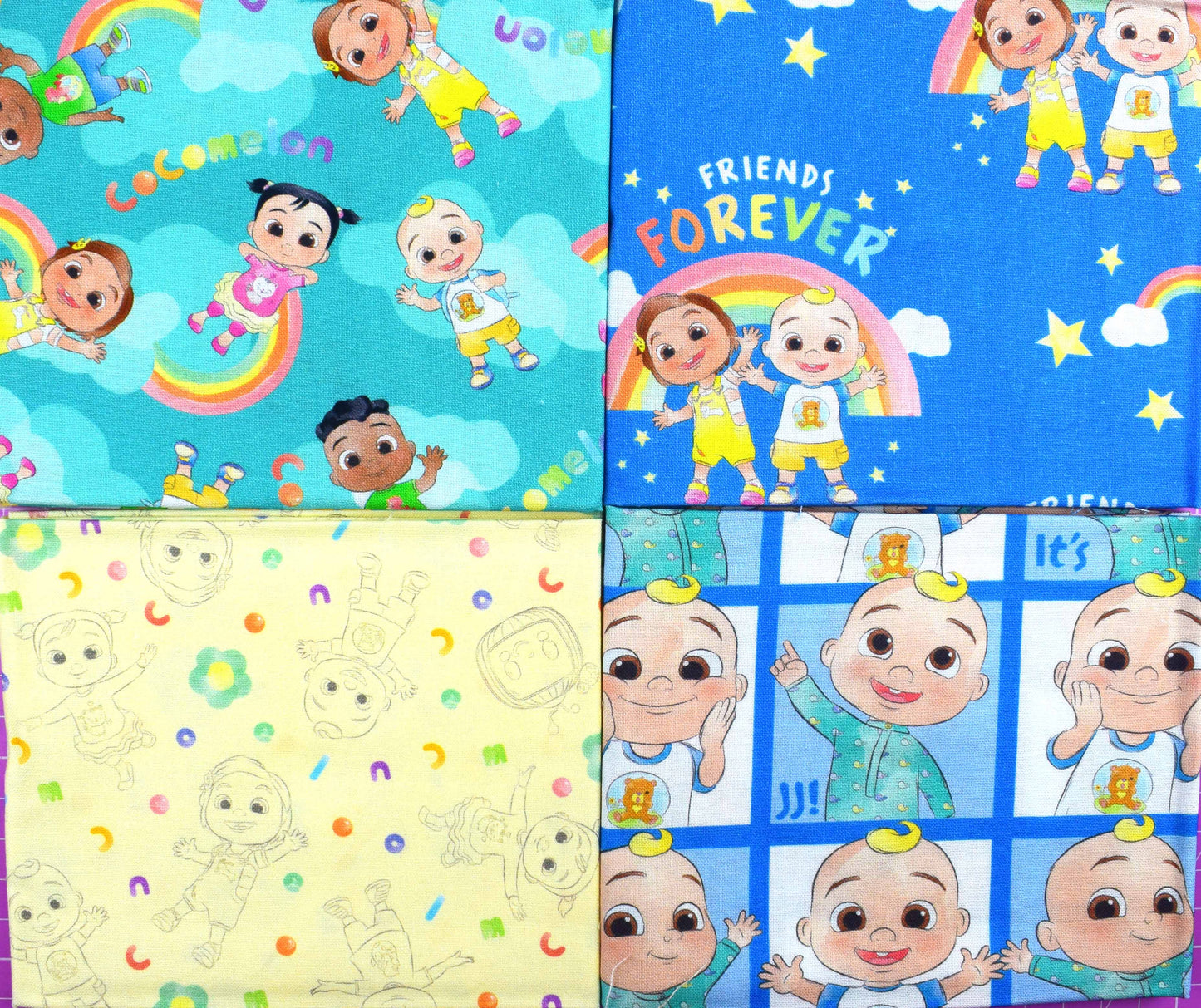 Cocomeleon Friends for ever fat Quarter Bundle, cotton quilting fabric