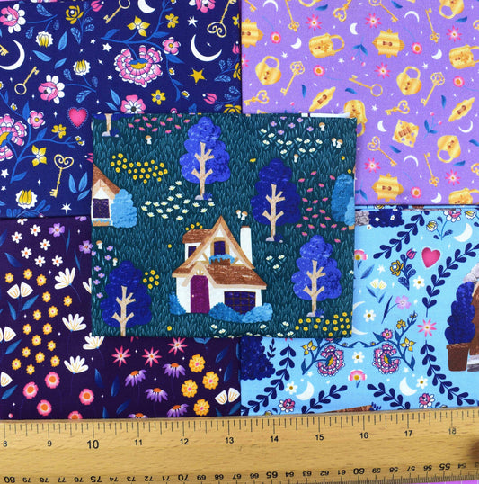 Enchanted Cottage by Kimberley Hind, fat Quarter Bundle, Cotton Quilting Fabric - The Quilt Sanctuary