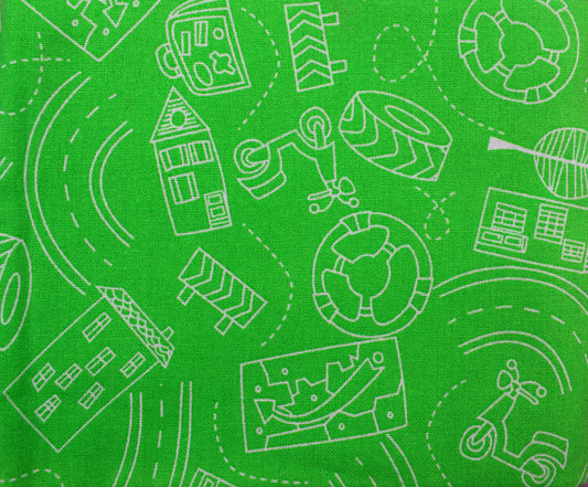 Toy car fat Quarter Bundle, childrens fabric, quilting fabric - The Quilt Sanctuary