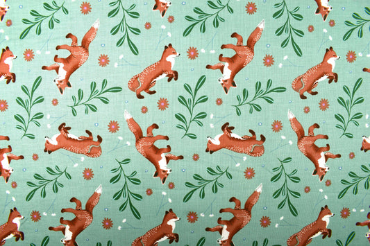 Fox fabric, cotton fabric, woodland Magic, Quilting Fabric - Price by the Half Metre - The Quilt Sanctuary