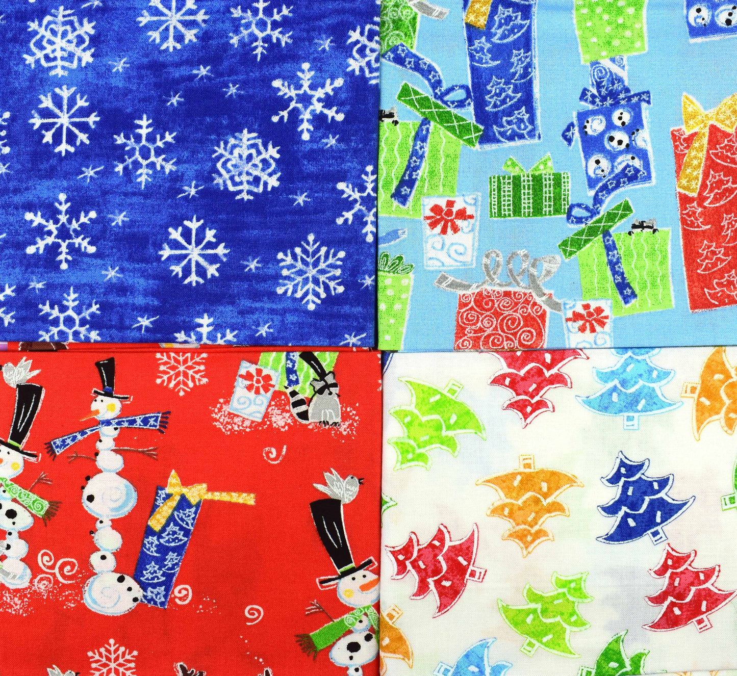 Snowman Christmas fat Quarter Bundle, cotton quilting fabric - The Quilt Sanctuary