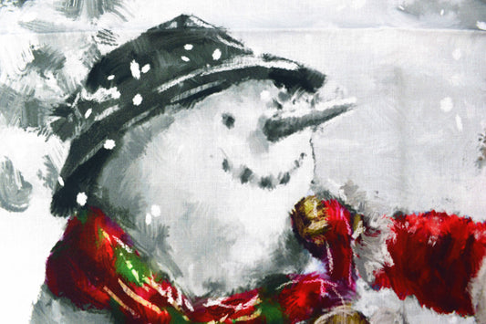 Winter Village panel, Festive traditional cotton Quilting panel