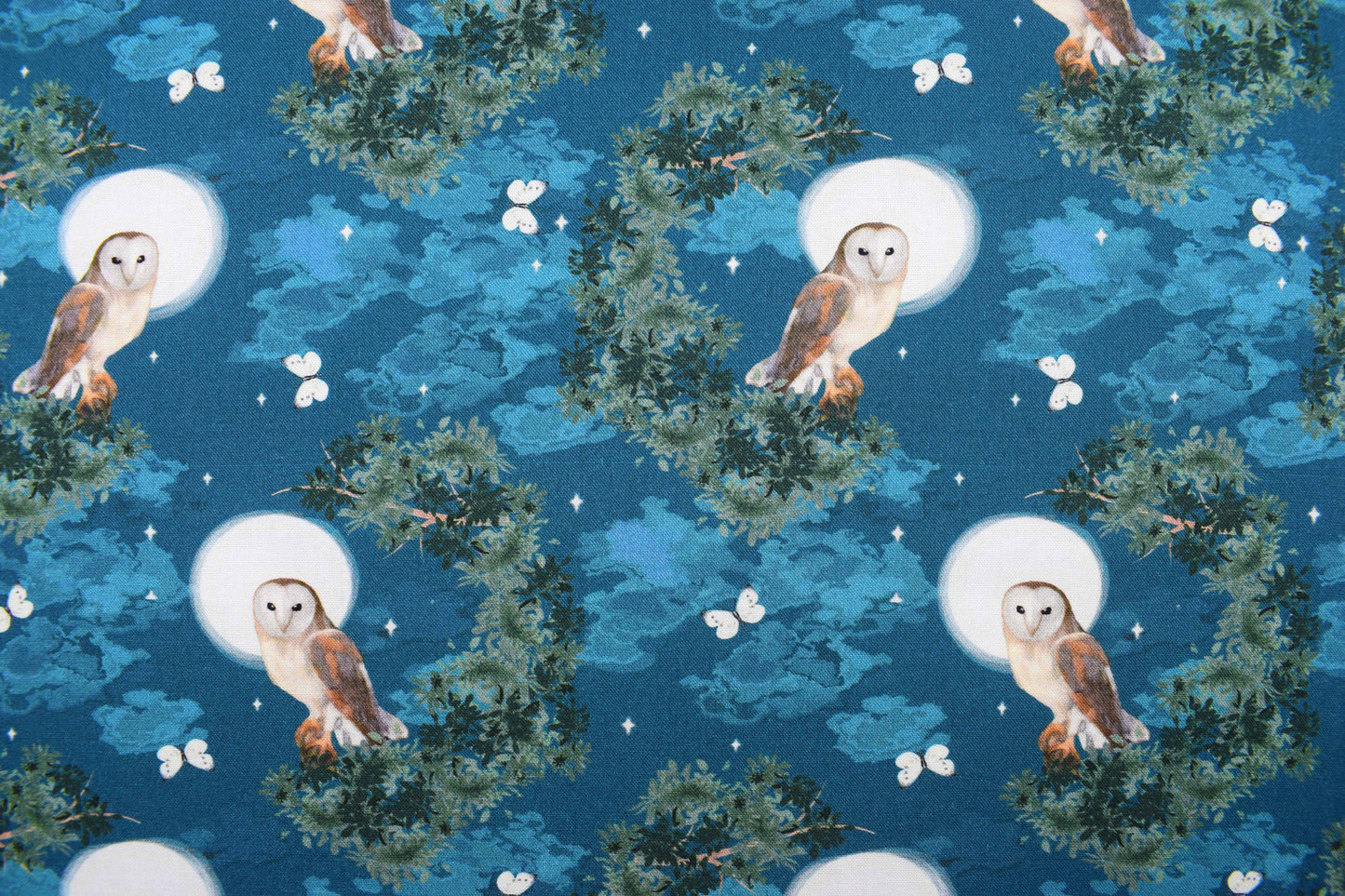 Night Owl Quilting Fabric, Barn owl cotton - Price by the Half Metre