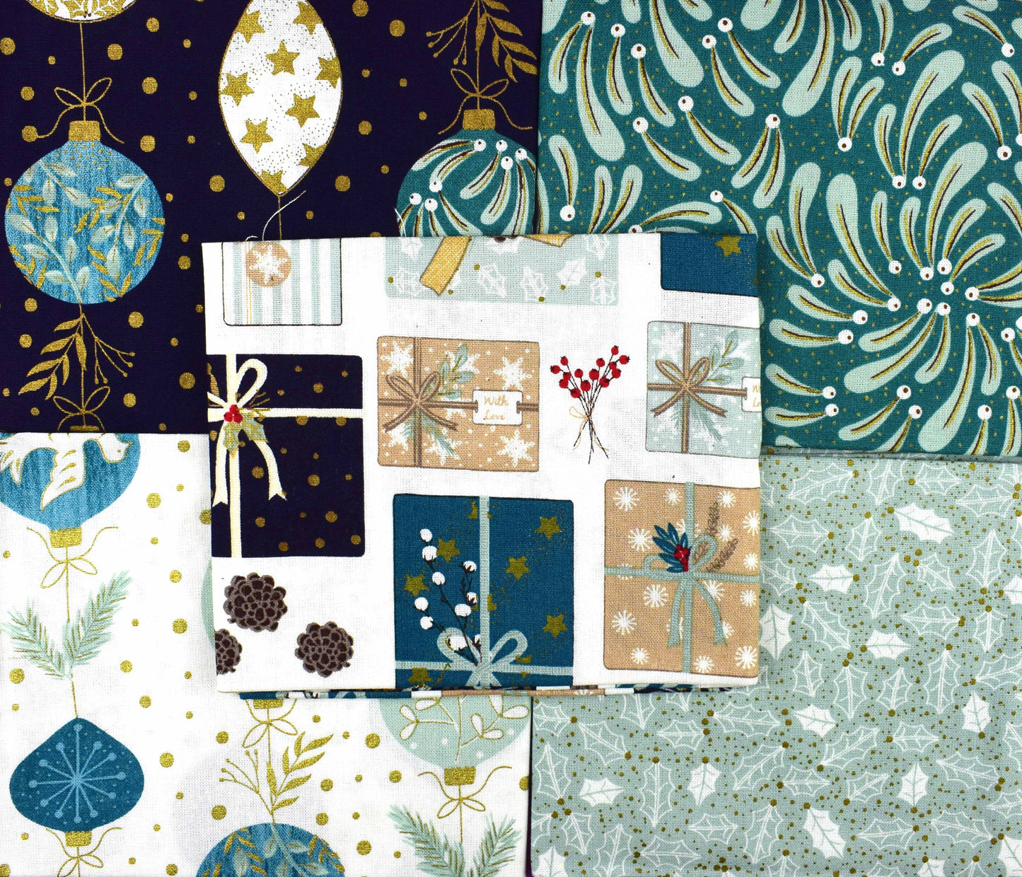 Christmas gifts fat Quarter Bundle, cotton quilting fabric - The Quilt Sanctuary