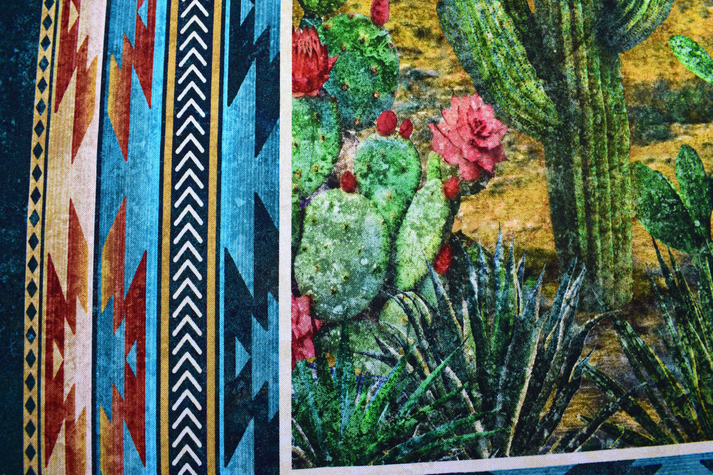 Sedona Spirit Fabric Panel for Quilting, Desert Landscape Cotton Quilt Panel