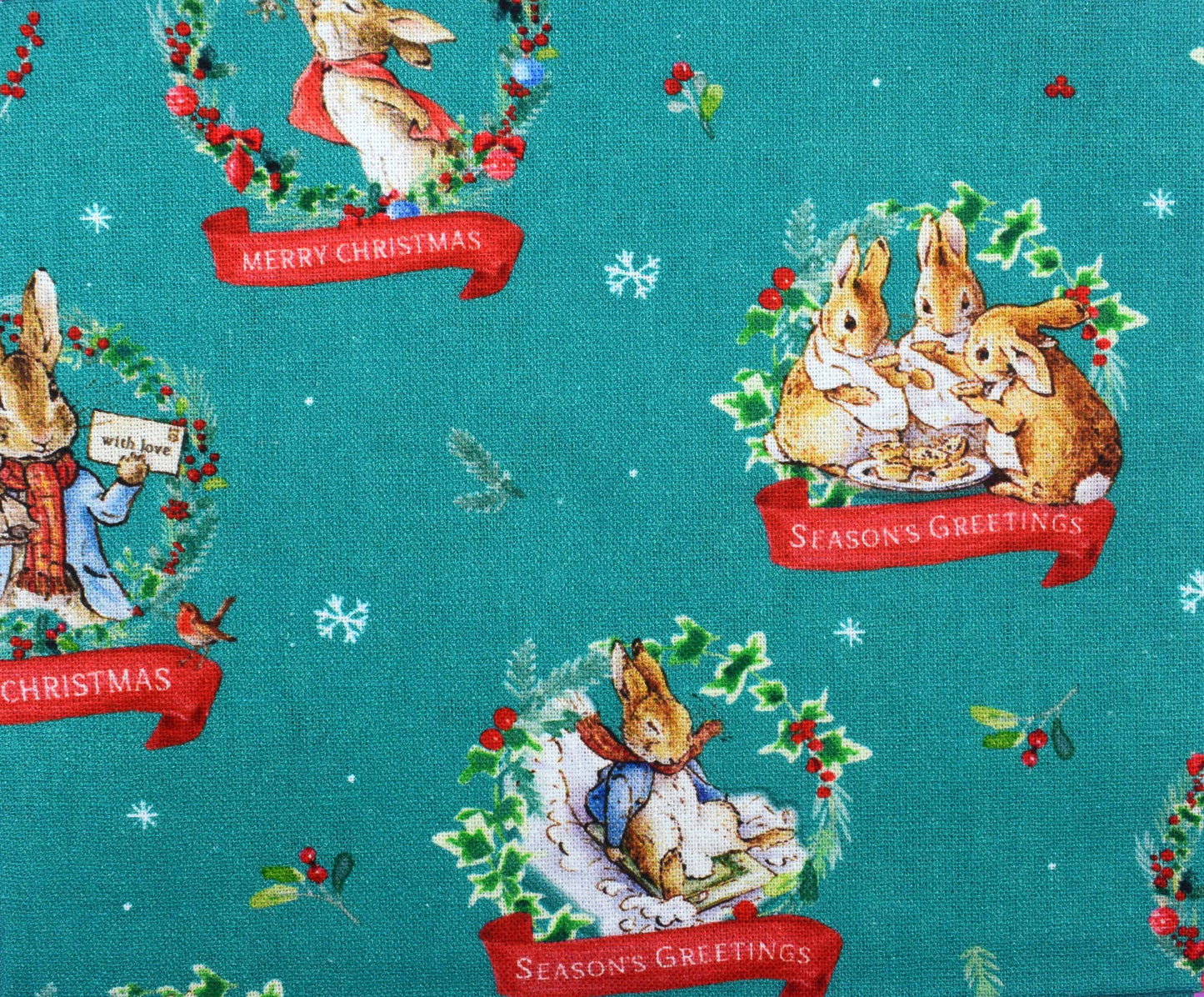 Peter Rabbit Christmas fabric collection, Hoppy Holidays, Quilting Fabric - The Quilt Sanctuary