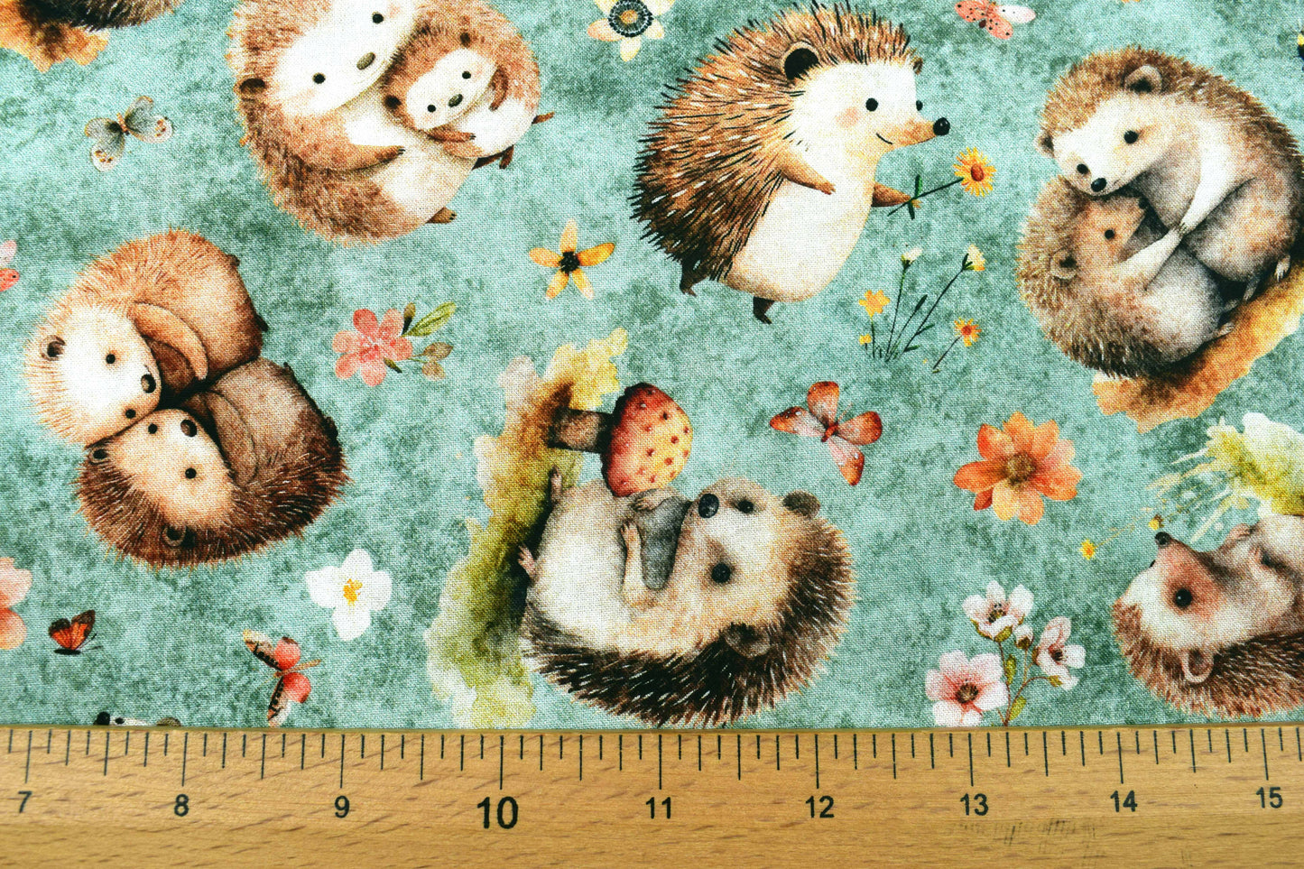 Hedgehog fabric, Quilting fabric, Hedgehugs - Price by the Half Metre