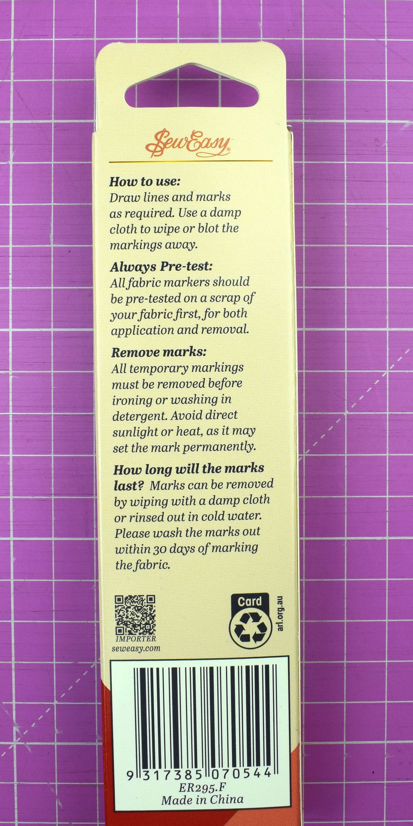 Wipe off Fabric Marker, Sew Easy Water Soluble Pen - The Quilt Sanctuary