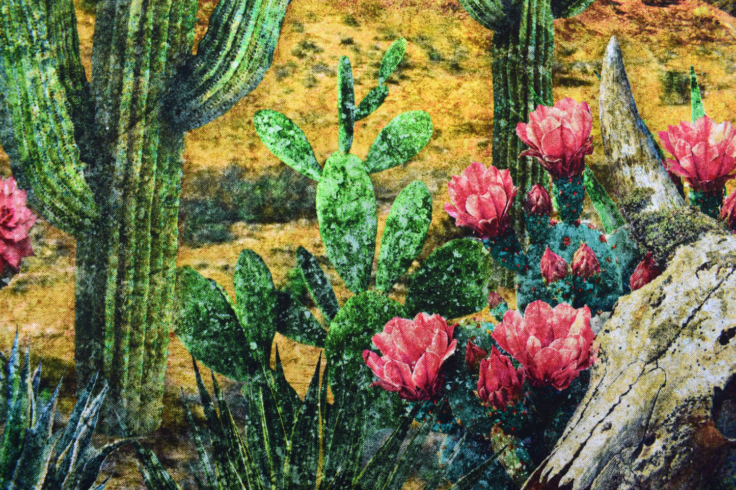 Sedona Spirit Fabric Panel for Quilting, Desert Landscape Cotton Quilt Panel