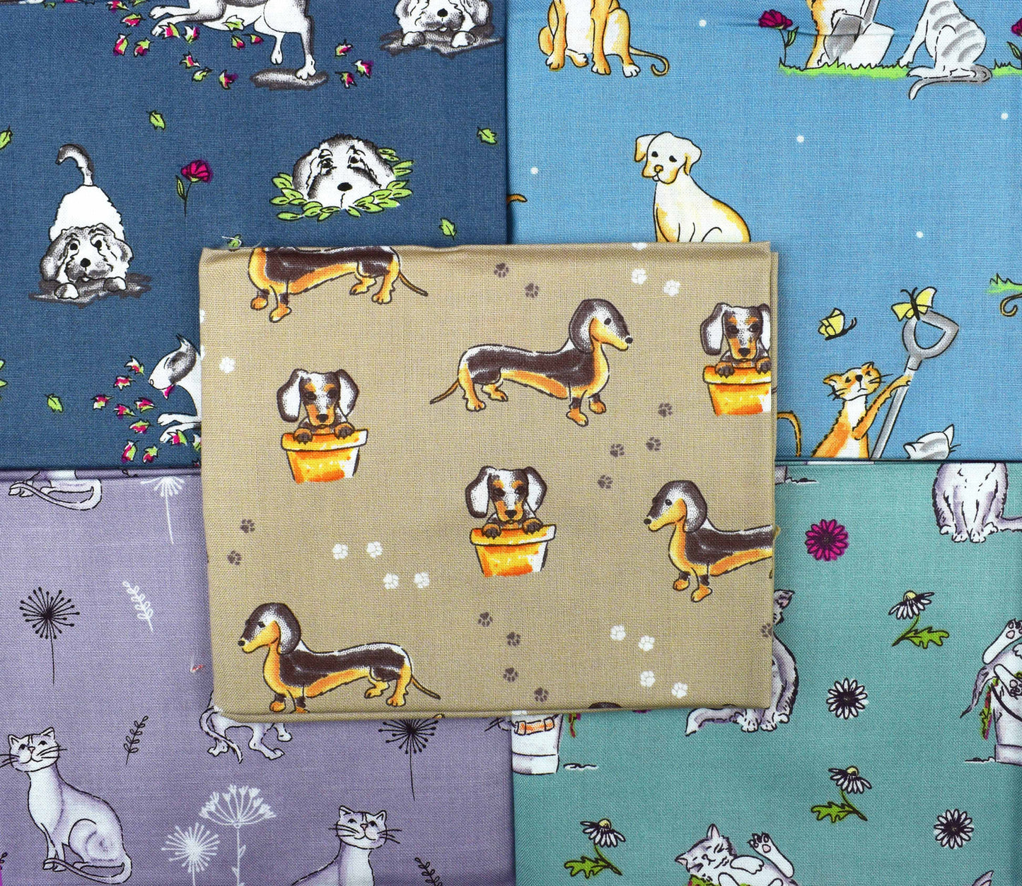 Pets fat Quarter Bundle, quilting fabric, cotton fabric, Pet collection by Debbie Shore The Quilt Sanctuary