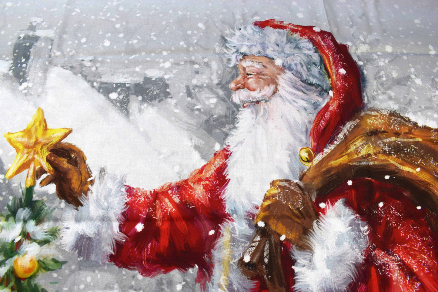 Santa clause fabric panel, cotton Quilting panel