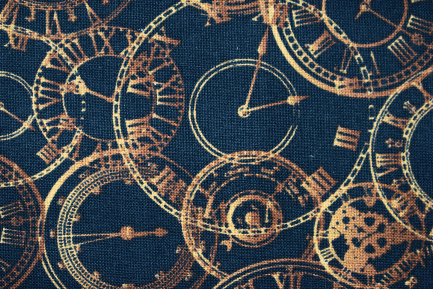 Steampunk clocks Quilting Fabric, Cotton Fabric, price by the half metre - Price by the Half Metre The Quilt Sanctuary