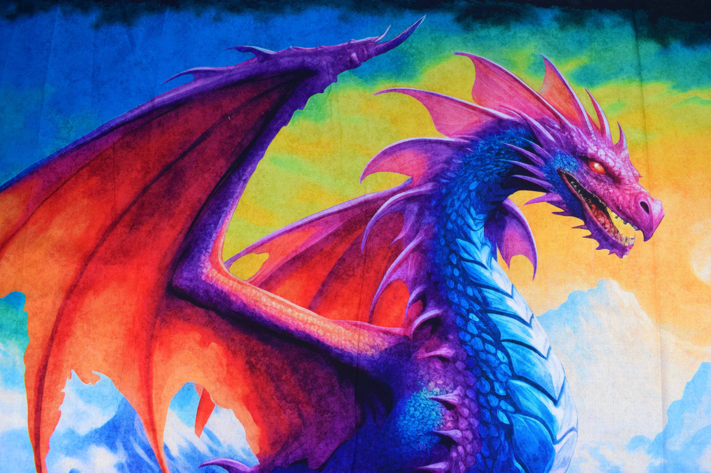 Dragon Song quilting panel, Cotton Dragon fabric