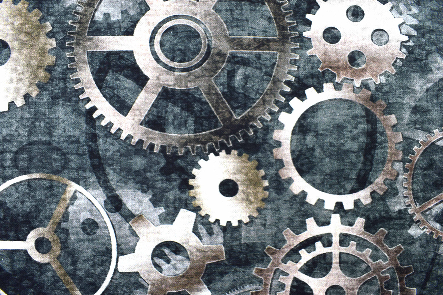 Industrial extra wide Quilting fabric, cog pattern fabric, cotton fabric - Price by the Half Metre The Quilt Sanctuary