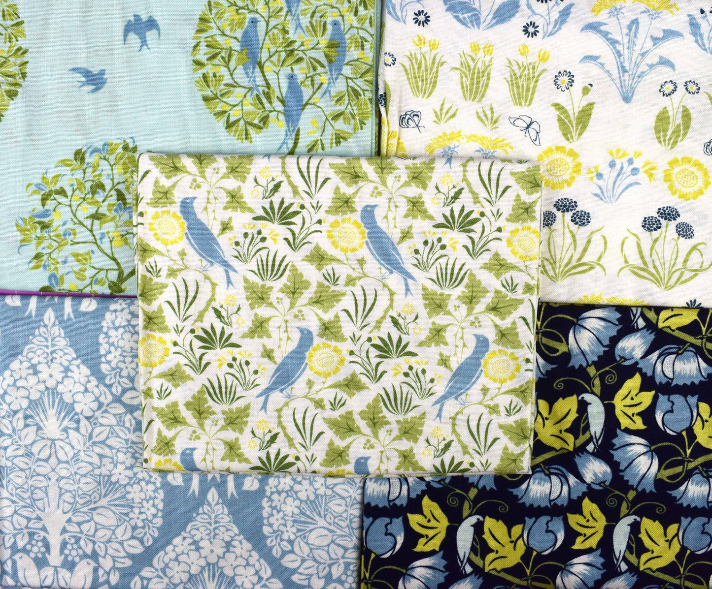 Voysey birds in Nature Fat Quarter Bundle, quilting fabric, cotton fabric - The Quilt Sanctuary
