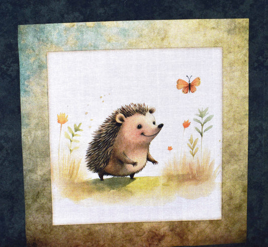 Hedgehog panel, Quilting fabric panels, cotton fabric, Hedgehugs - The Quilt Sanctuary