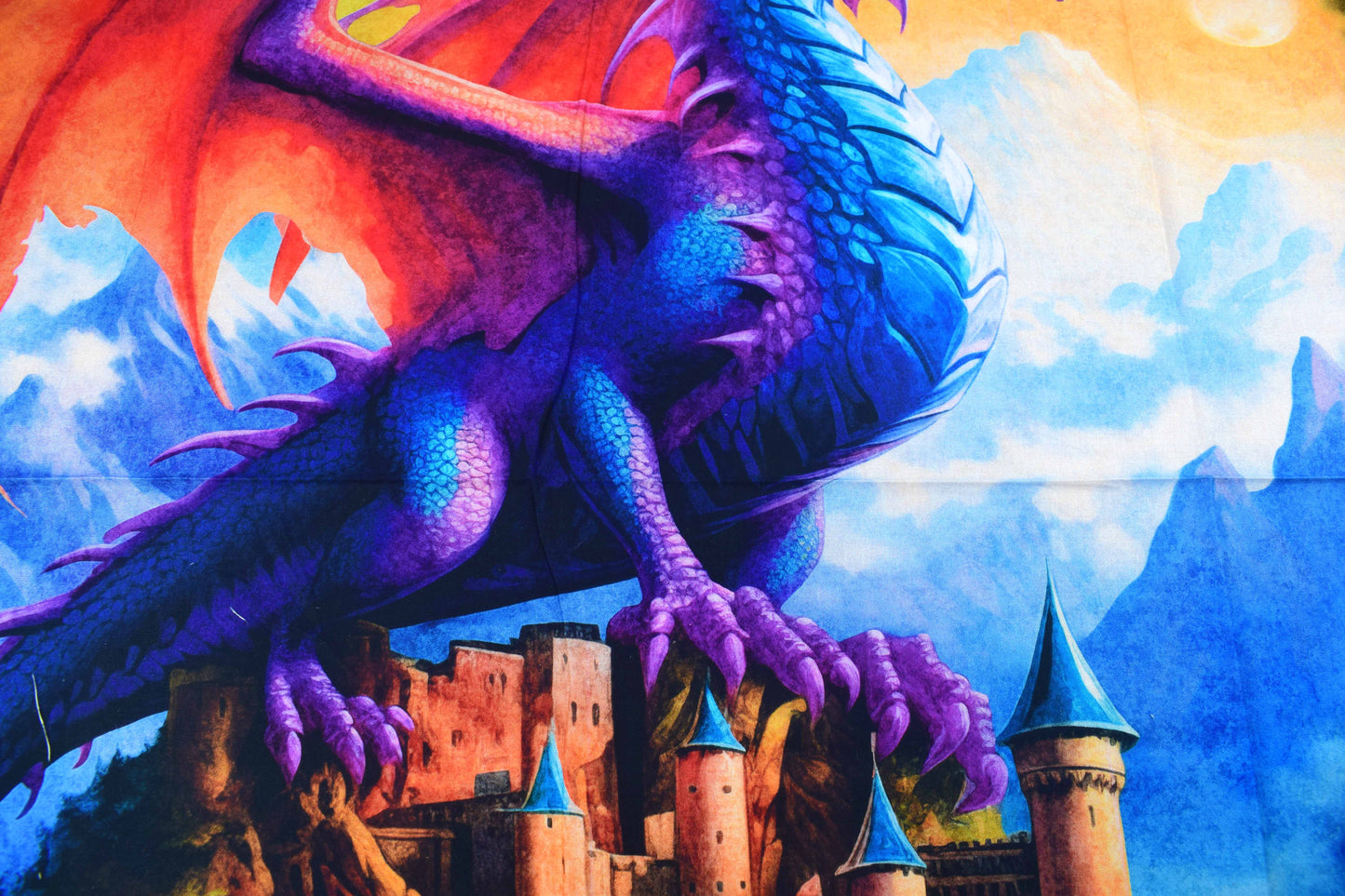 Dragon Song quilting panel, Cotton Dragon fabric