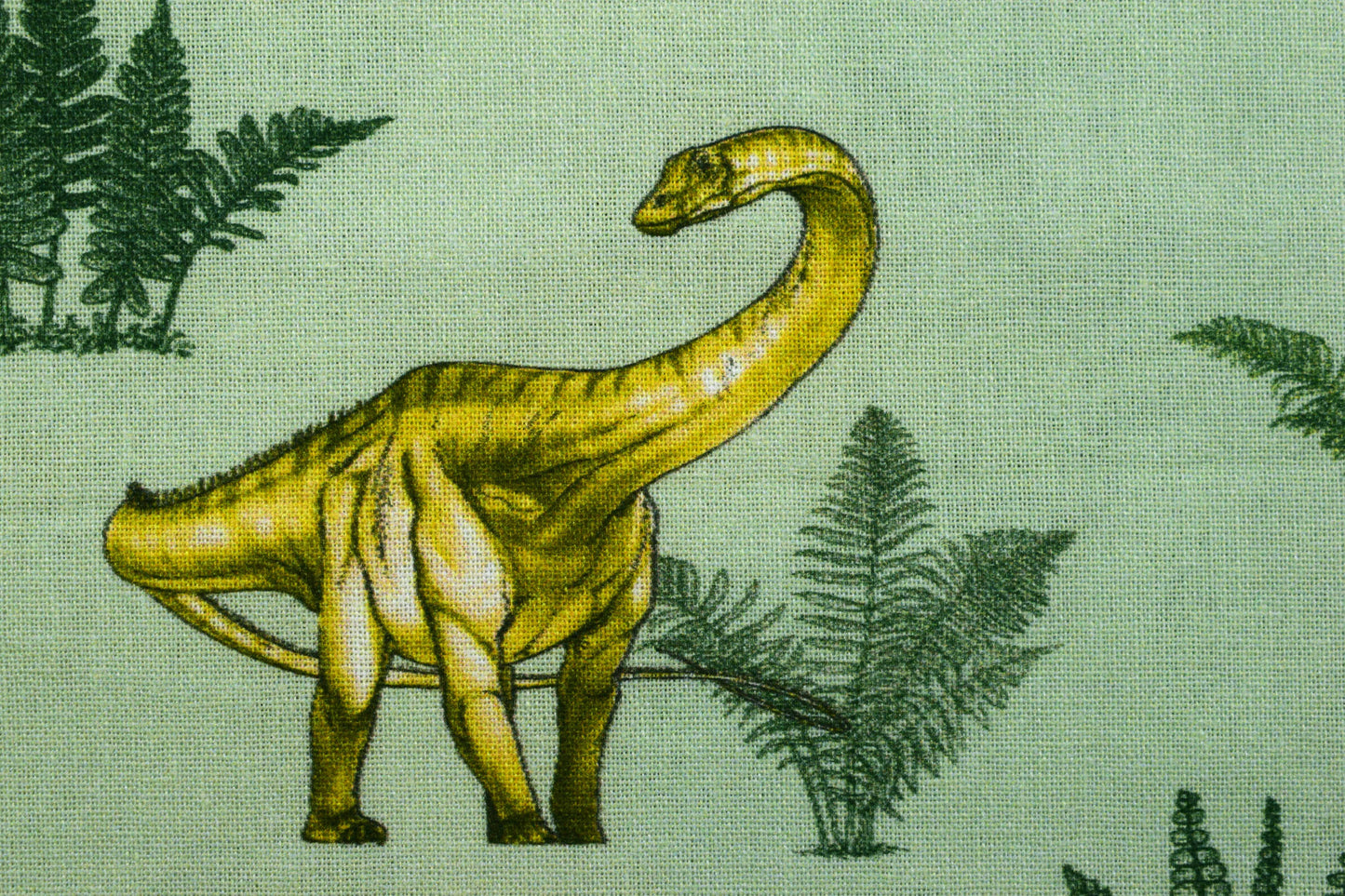 Green Dinosaur Cotton Fabric: Children's Quilting Material - Price by Half Metre