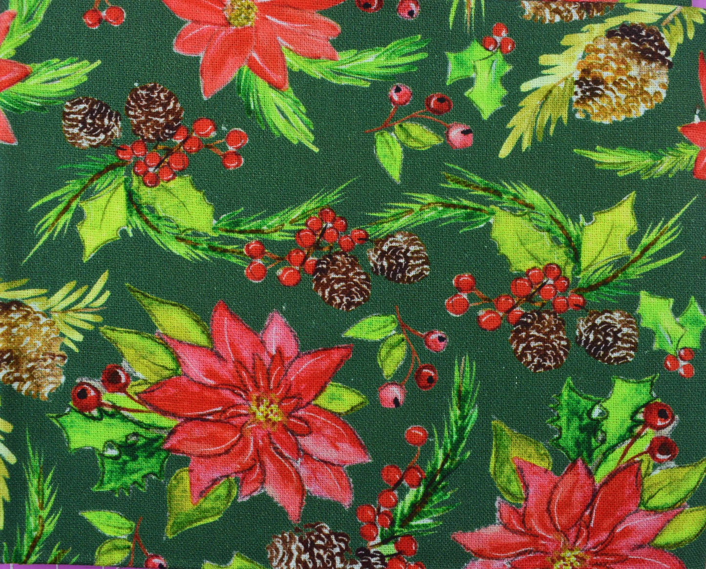 Ice Skating Fat Quarter Bundle, Quilting Fabric, Cotton Christmas Fabric,