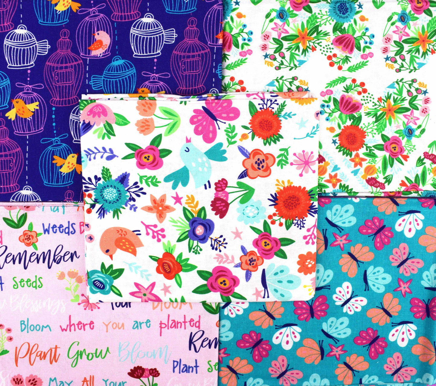 Bright Floral fat Quarter Bundle, floral fabric, quilting fabric - The Quilt Sanctuary