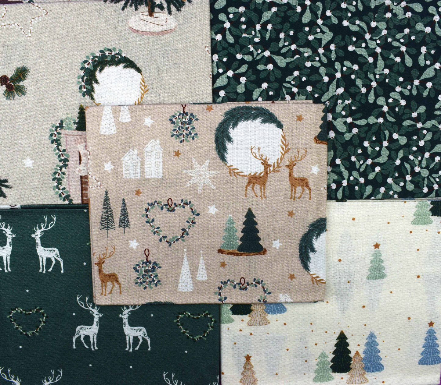 Cosy Christmas fat Quarter Bundle, cotton quilting fabric - The Quilt Sanctuary