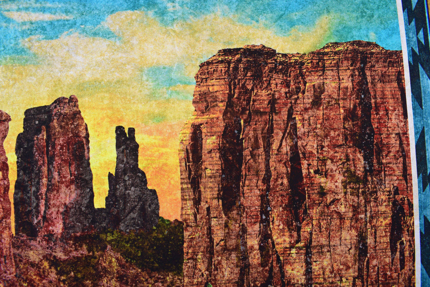 Sedona Spirit Fabric Panel for Quilting, Desert Landscape Cotton Quilt Panel