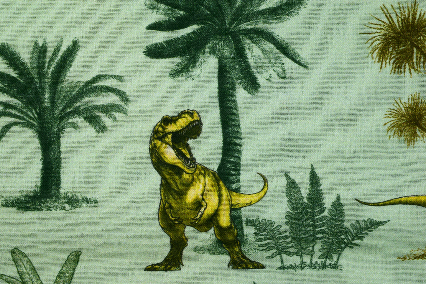 Green Dinosaur Cotton Fabric: Children's Quilting Material - Price by Half Metre