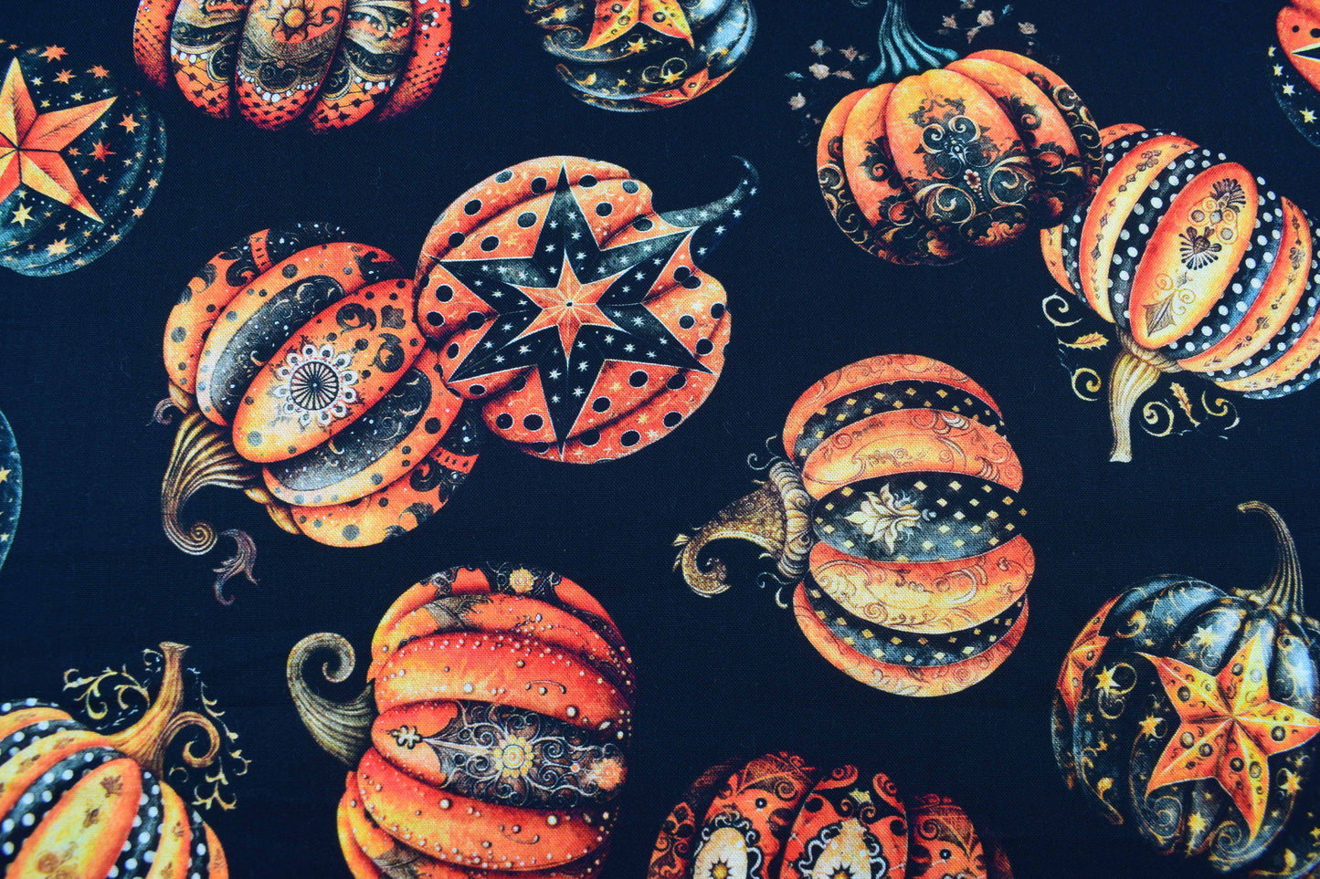 Pumpkin fabric, Cotton Quilting fabric, Jeepers Creepers - Price by the Half Metre - The Quilt Sanctuary