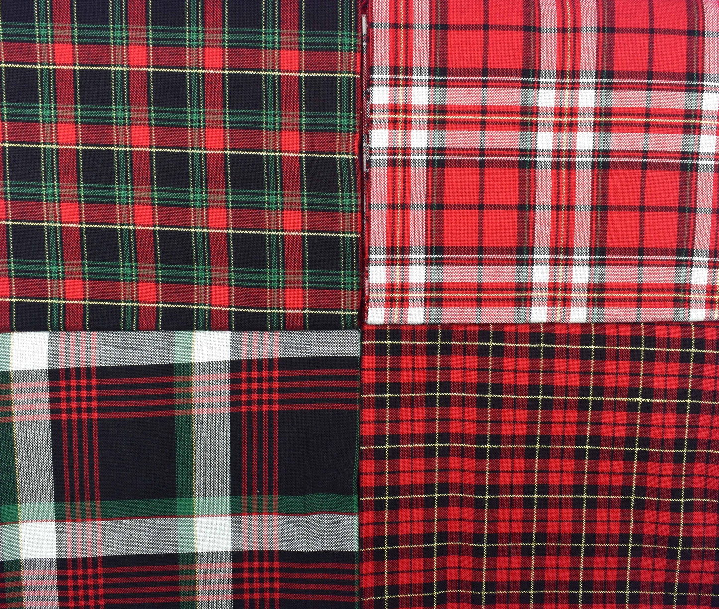 Tartan fat Quarter Bundle, metallic Quilting Fabric - The Quilt Sanctuary