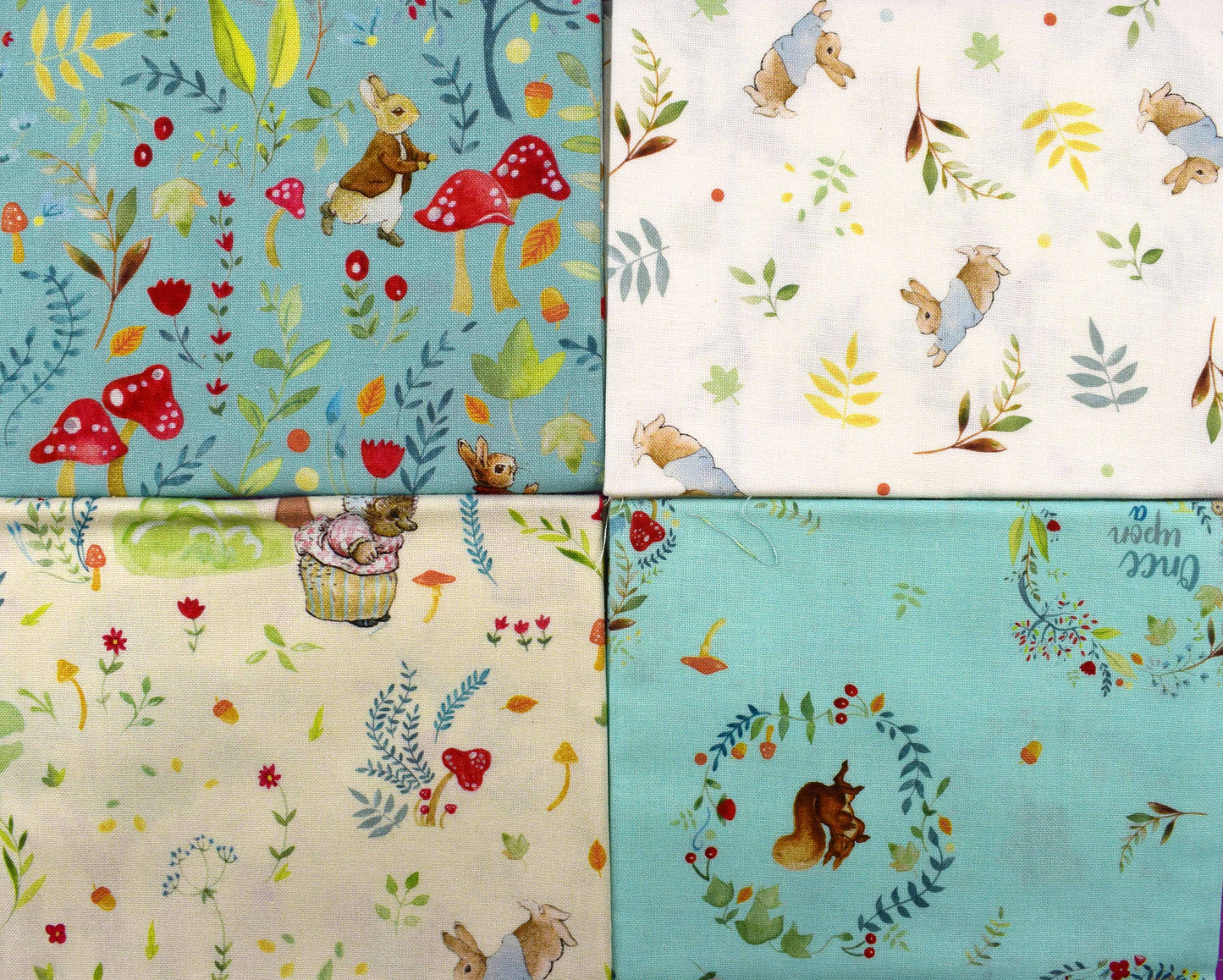 Peter Rabbit Fat Quarter, Organic cotton quilting fabric, Peter Rabbit bundle The Quilt Sanctuary
