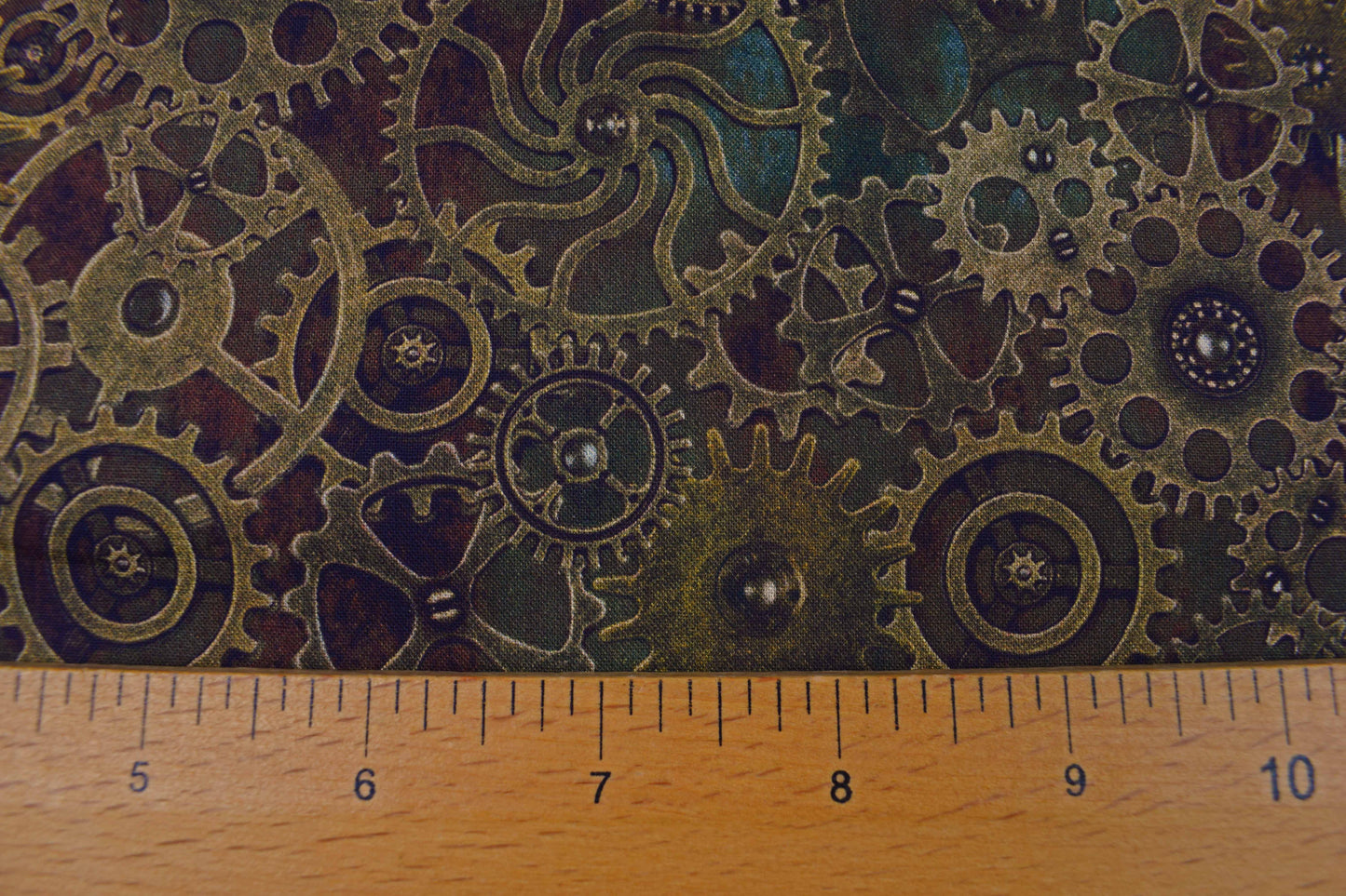 Steampunk Gears Cotton Quilting Fabric - Price by the Half Metre - The Quilt Sanctuary