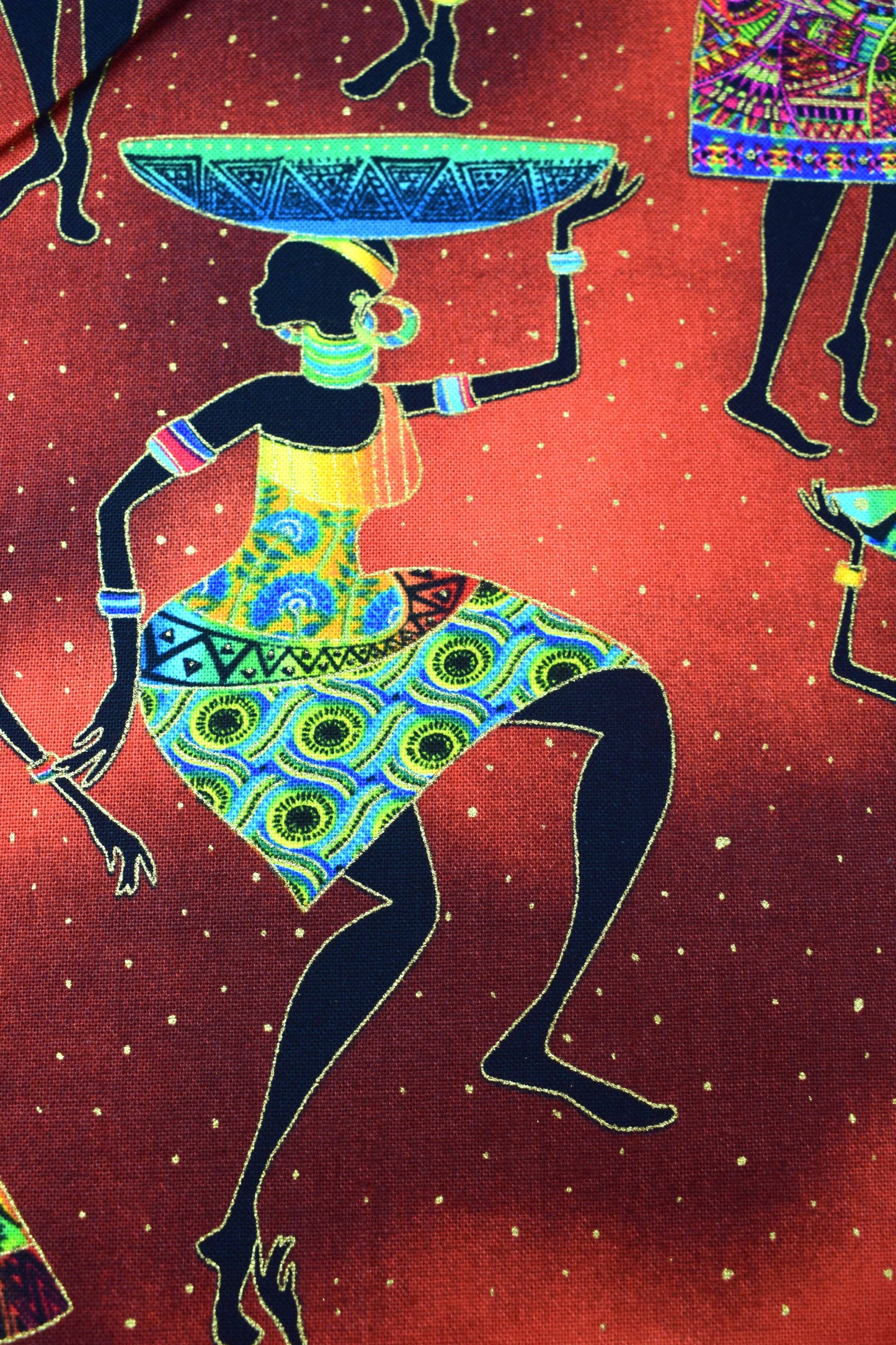 African Sunset fabric, African Women Quilting fabric, cotton fabric - Price by the Half Metre - The Quilt Sanctuary