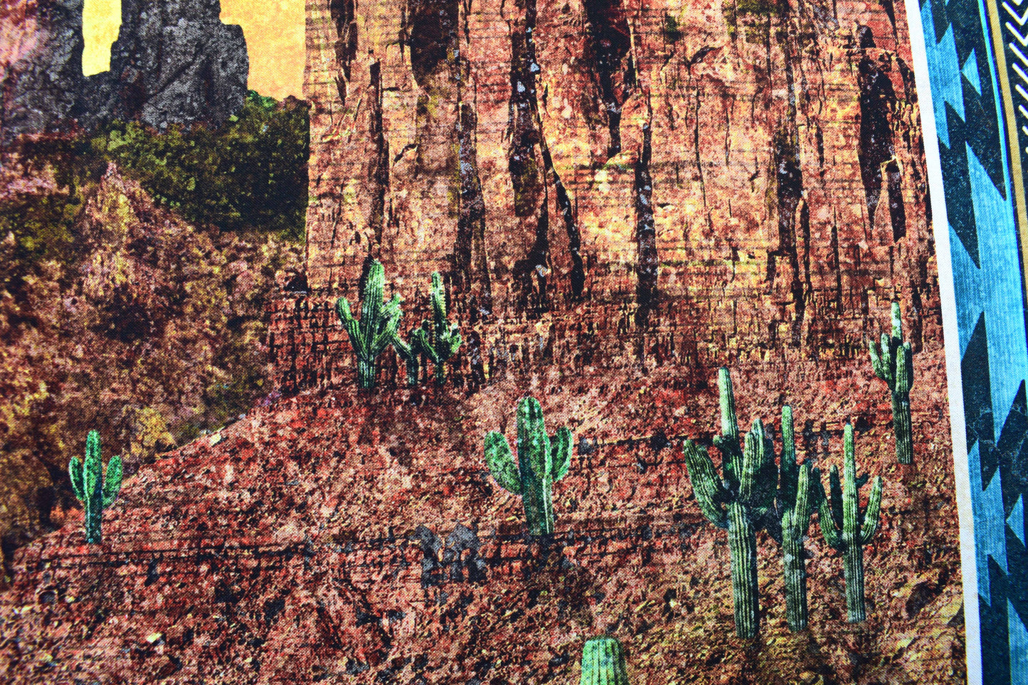 Sedona Spirit Fabric Panel for Quilting, Desert Landscape Cotton Quilt Panel