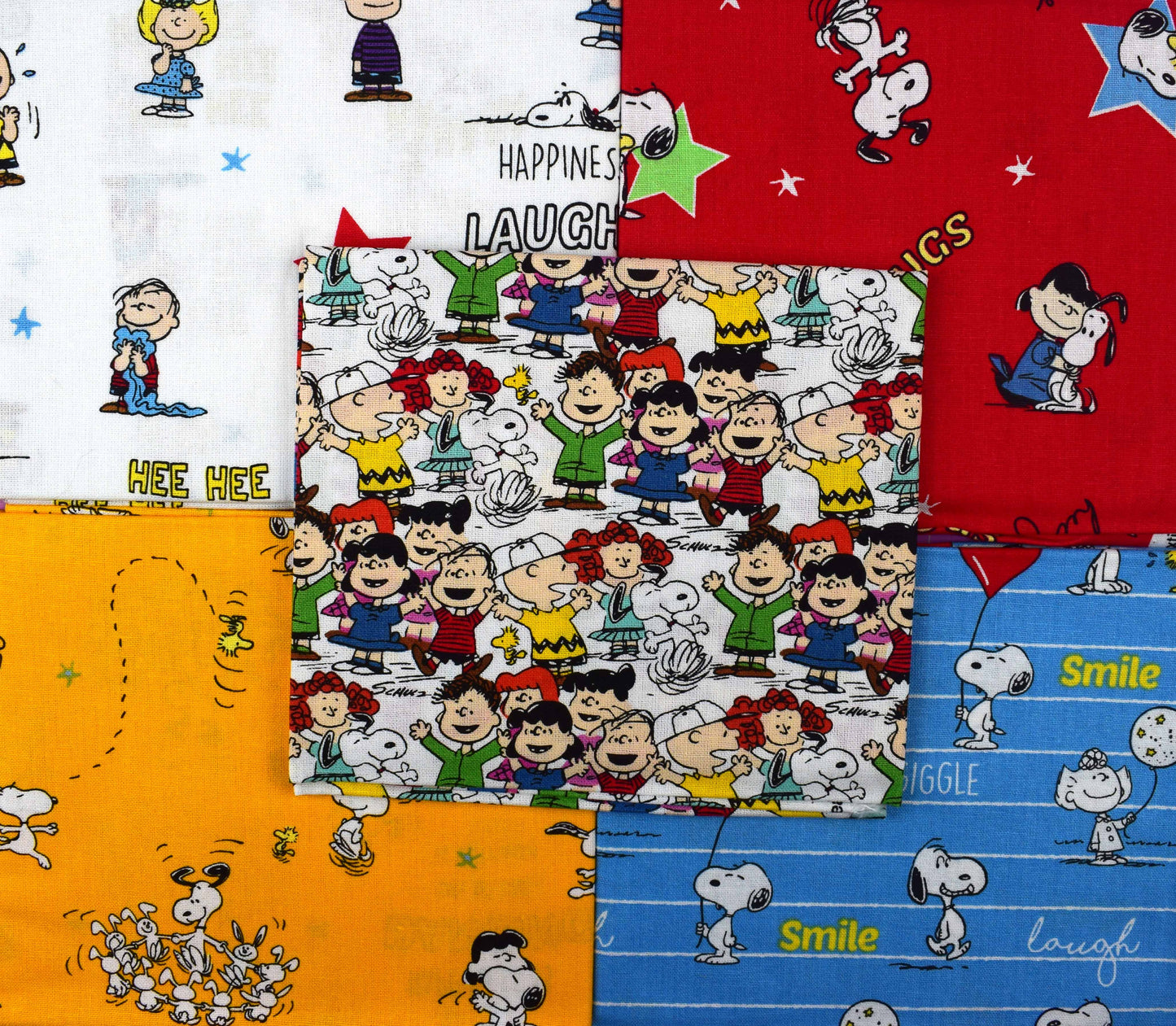 Peanuts Fat Quarter bundle, cotton quilting fabric - The Quilt Sanctuary
