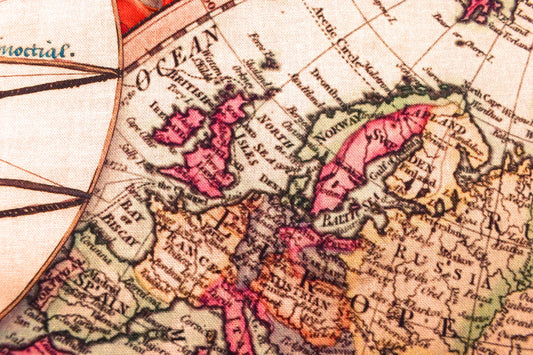 world map fabric, Quilting panel, cotton fabric, Robert Kaufman, Library of Rarities - The Quilt Sanctuary