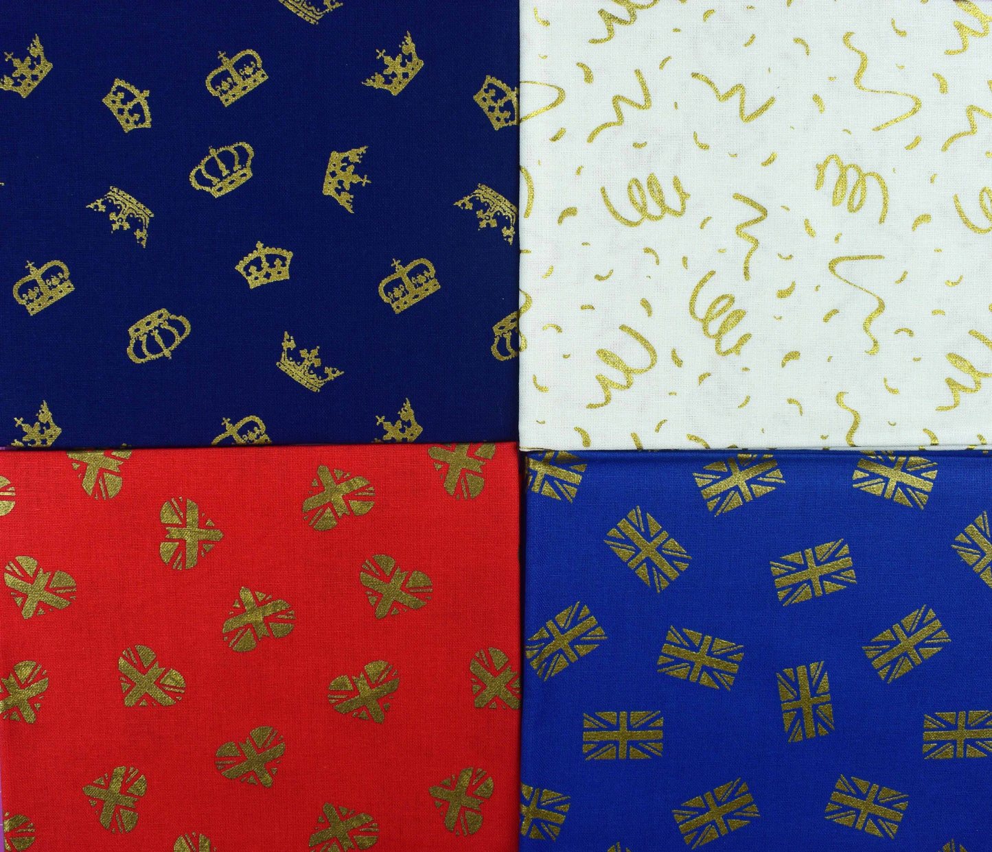 Royal blender fat Quarter Bundle, cotton quilting fabric - The Quilt Sanctuary