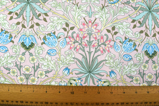 William Morris Hyacinth, Simply Nature, organic Quilting fabric, cotton fabric - Price by the Half Metre - The Quilt Sanctuary