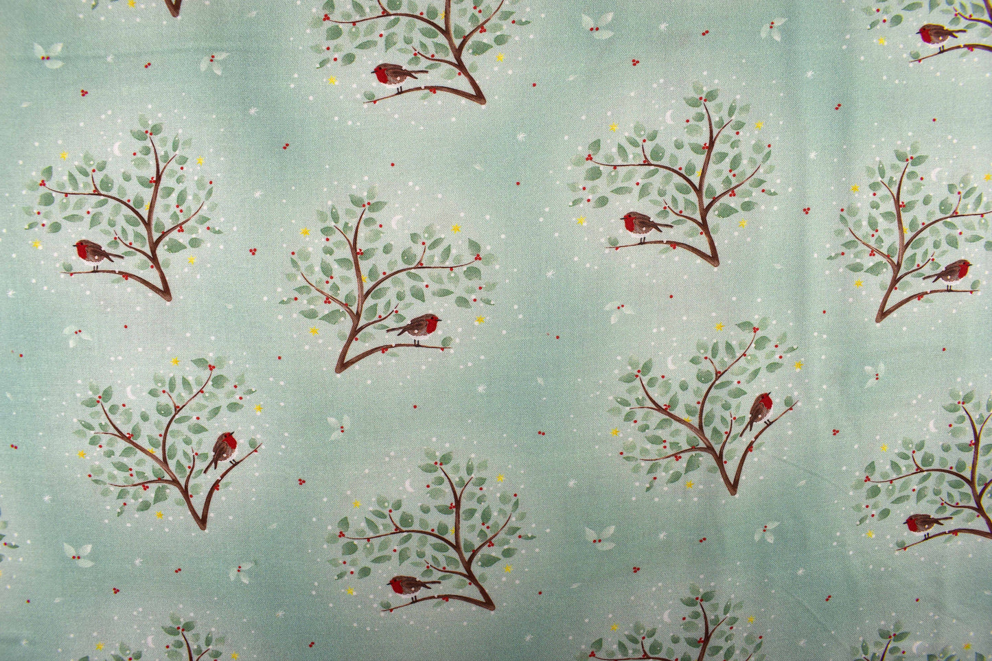 Robin fabric, Holiday quilting fabric, christmas fabric - Price by the Half Metre
