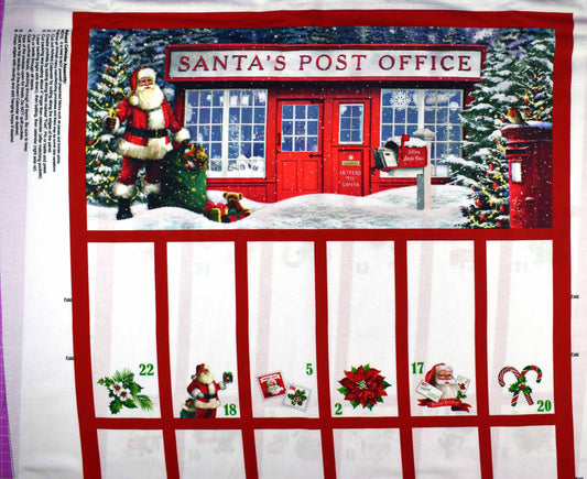 Letter to Santa fabric advent calendar panel, reusable advent calendar - The Quilt Sanctuary