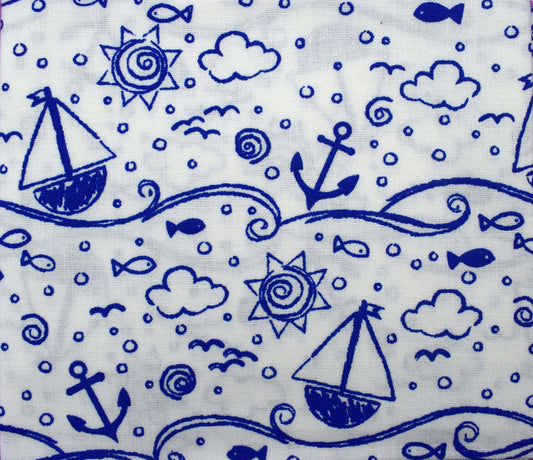 seaside fat Quarter Bundle, summer fabric, quilting fabric, crab fabric, sailing boats - The Quilt Sanctuary