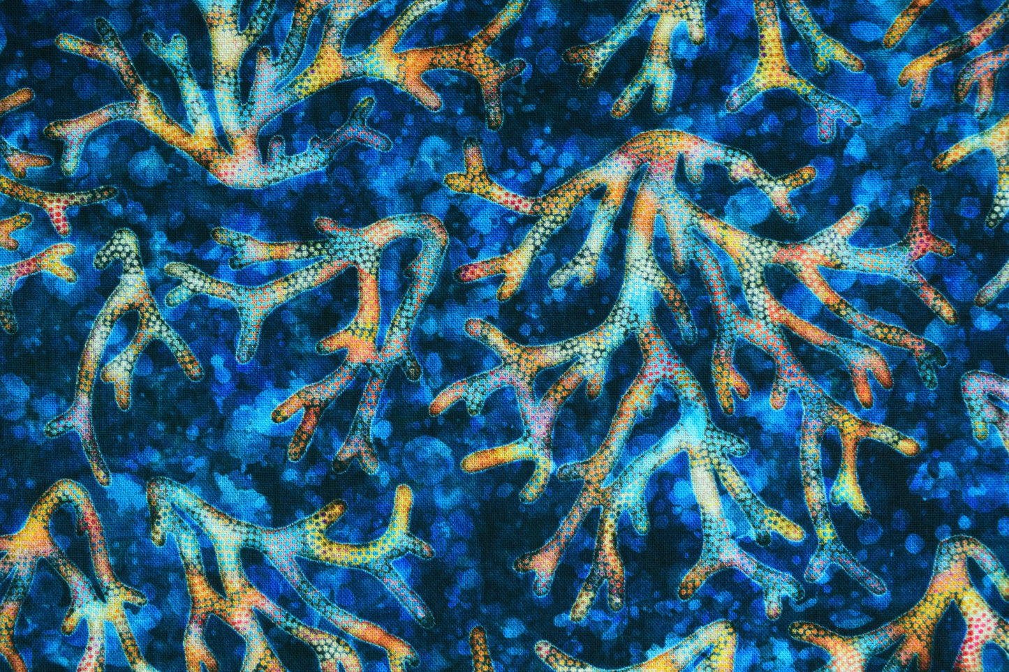 Coral Reef Fabric, Quilting fabric, cotton fabric, sea creatures, Oceana - Price by the Half Metre