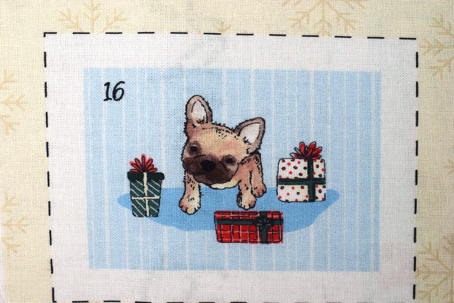 Dog fabric advent calendar panel, re-usable advent calendar, mans best friend - The Quilt Sanctuary